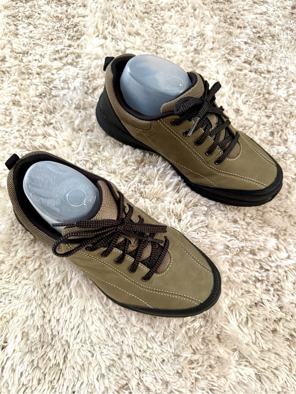 Easy Spirit Olive and Black Women's Lace-Up Sneakers